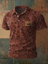 Herren Retro Western Geweih Print Casual Top